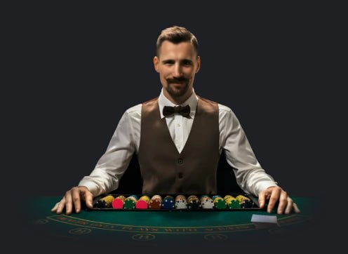 Penempatan Taruhan dengan Chip Demo Antarmuka chip demo di meja blackjack